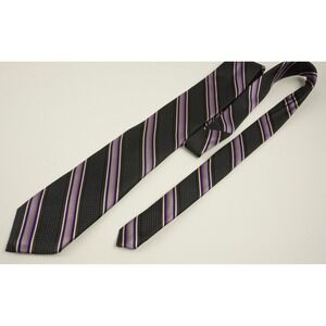 Robert Talbott Carmel Classic Standard 60" Black Purple Gradient Stripe Neck Tie
